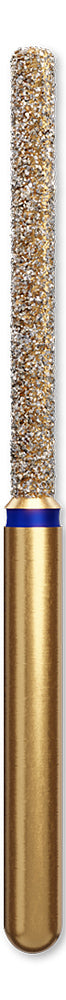 DIATECH Diamond FG Instrument Gold Plated (P/5) Cylinder Long/Blue - G842-314-014-12-ML
