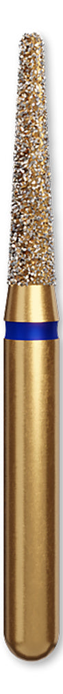 DIATECH Diamond FG Instrument Gold Plated (P/5) G856-314-012-8-ML - Round End Taper/Blue
